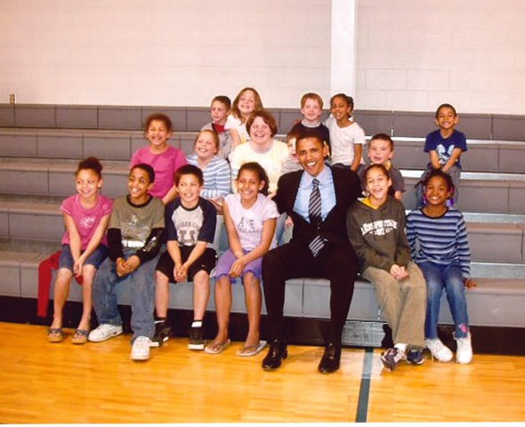 President Obama & neighborhood kids